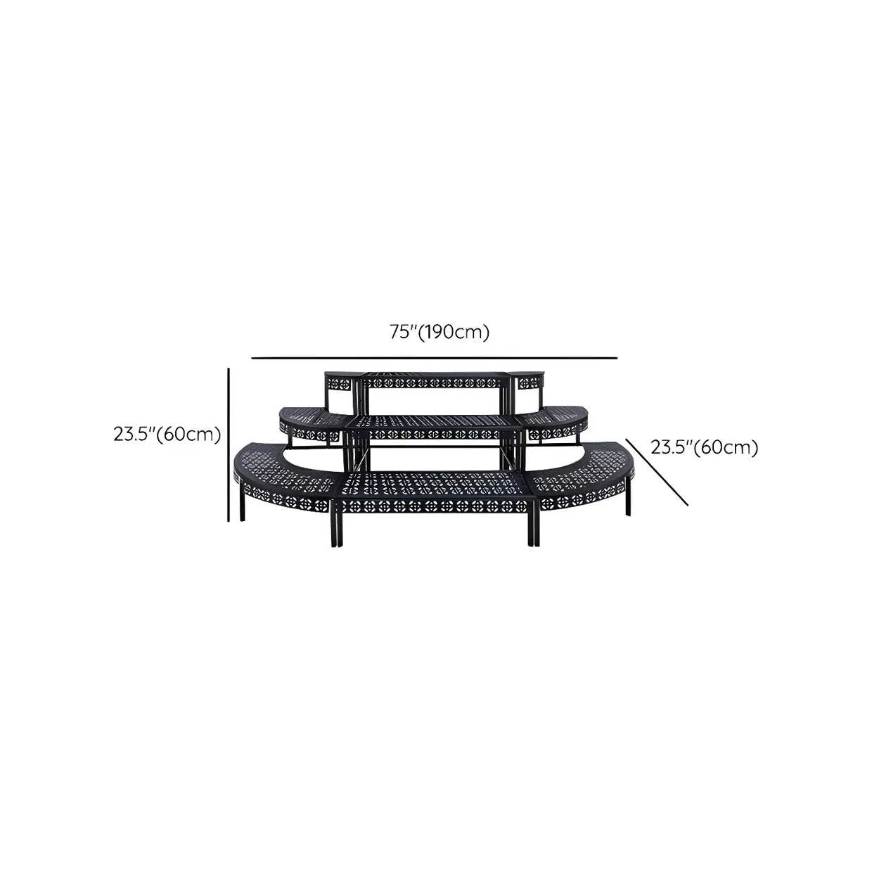 Metal Semi-Circle Balcony Plant Stand