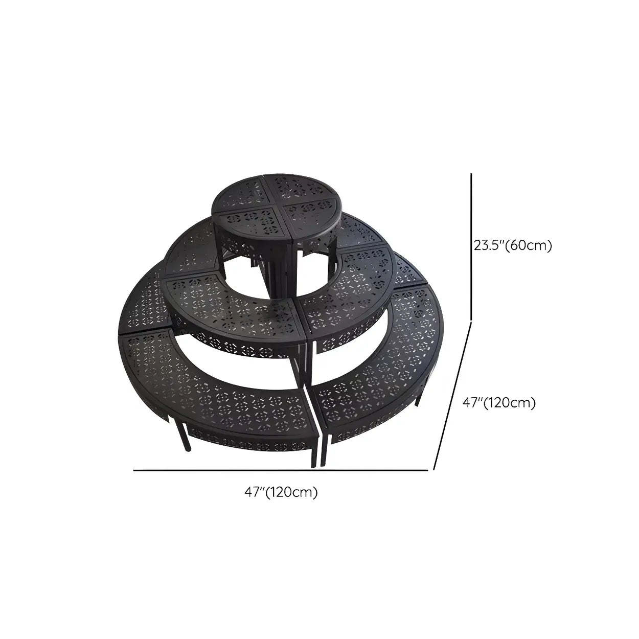 Metal Semi-Circle Balcony Plant Stand