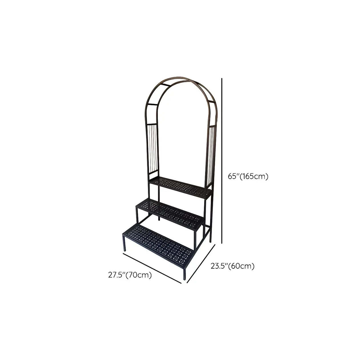 Metal Semi-Circle Balcony Plant Stand