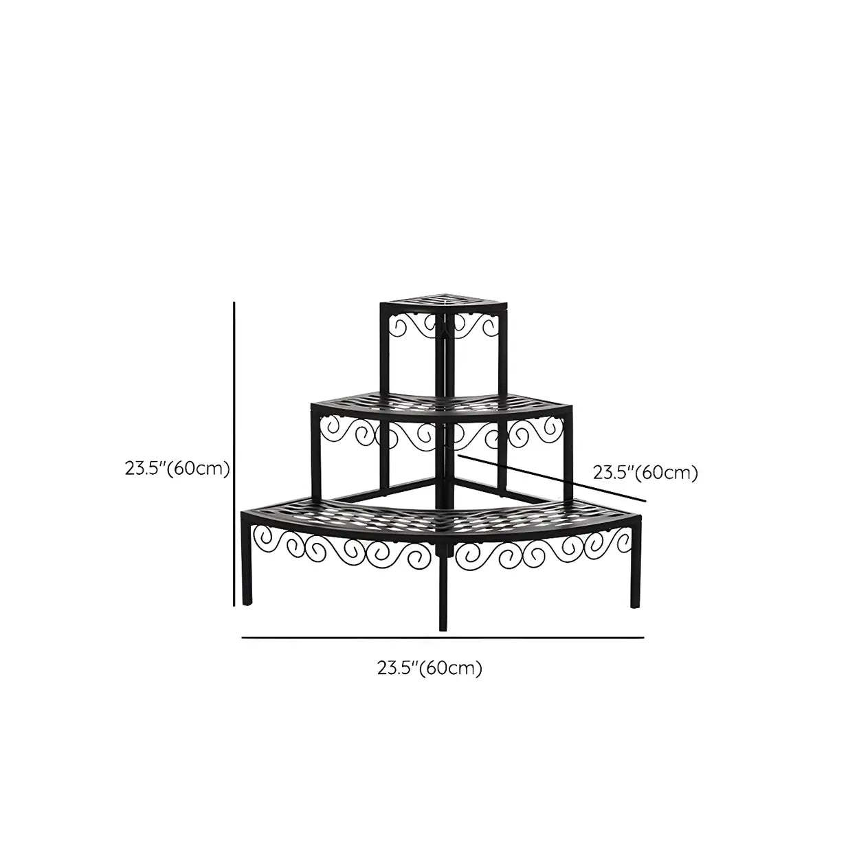 Metal Semi-Circle Balcony Plant Stand