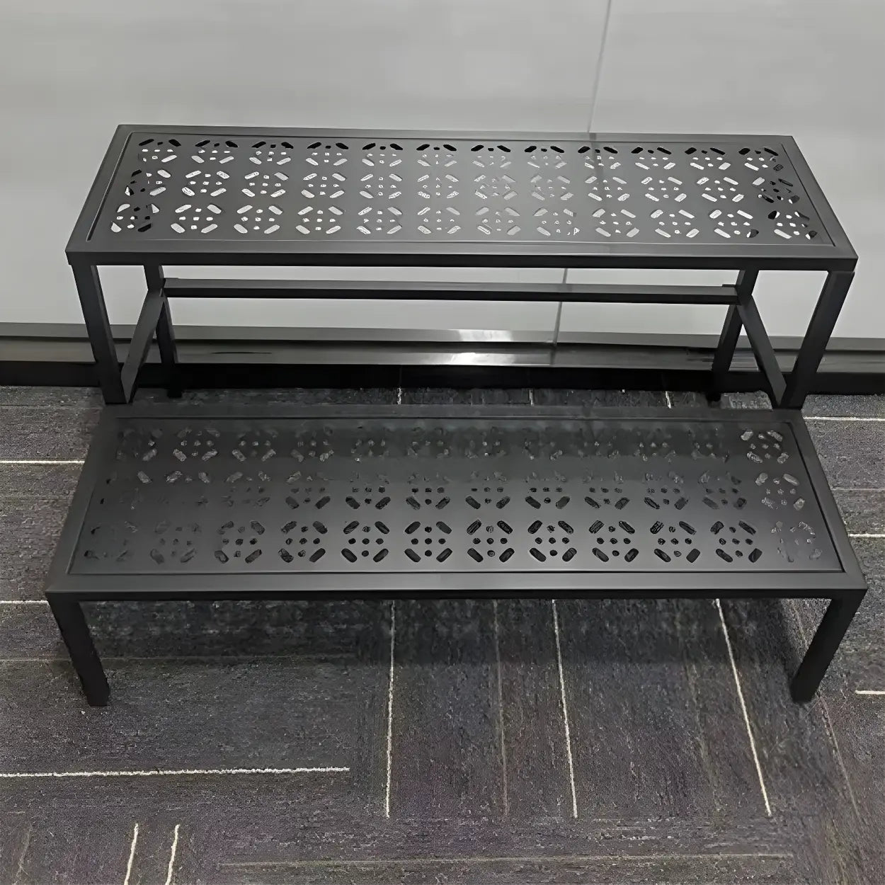 Metal Semi-Circle Balcony Plant Stand