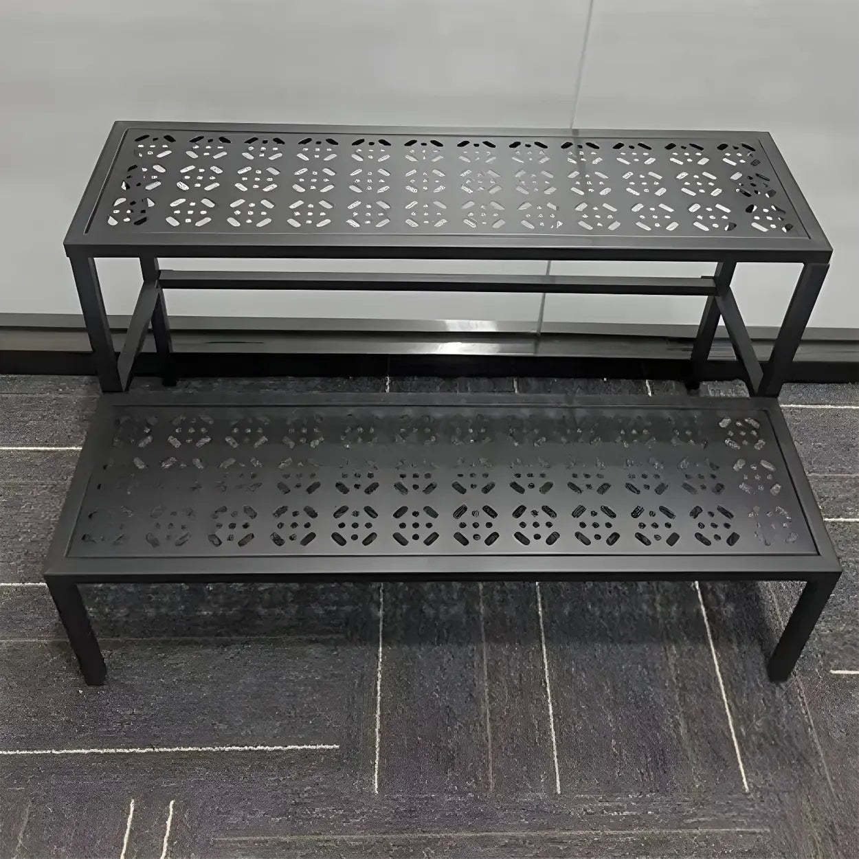 Metal Semi-Circle Balcony Plant Stand