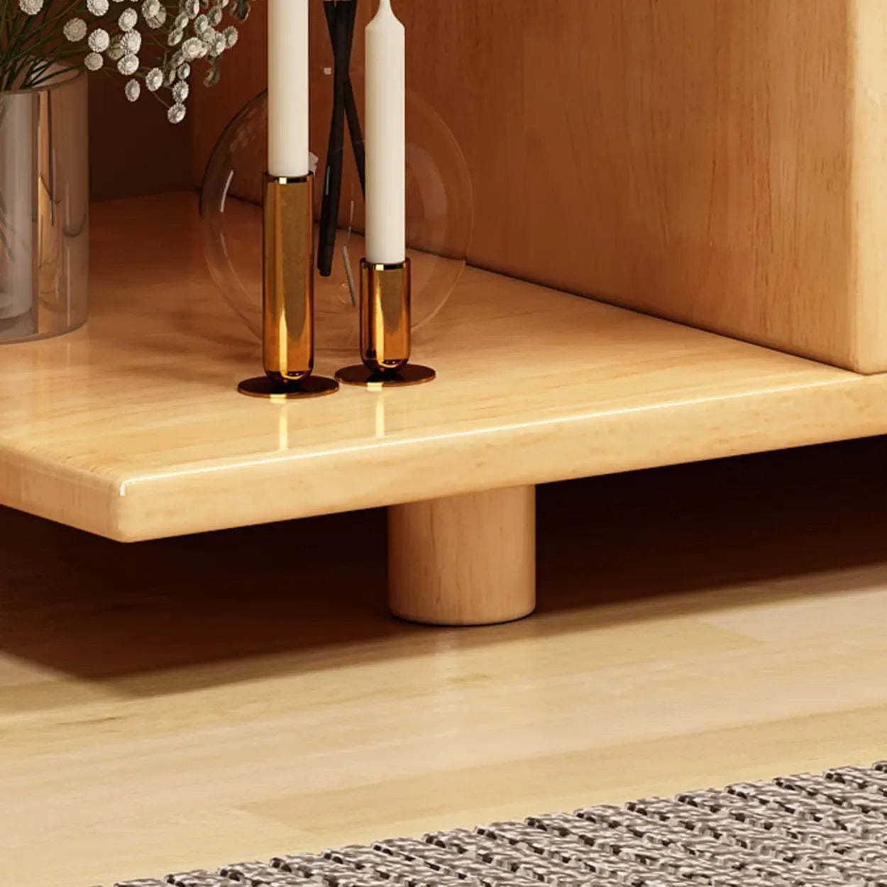 Open Geometric Natural Wood Bookshelf