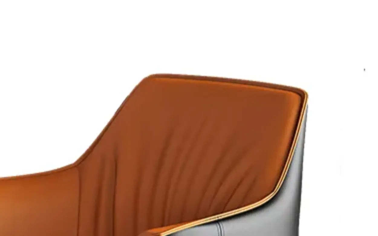 Orange Upholstered Solid Back Arm Dining Chair