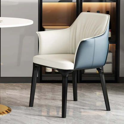 Orange Upholstered Solid Back Arm Dining Chair