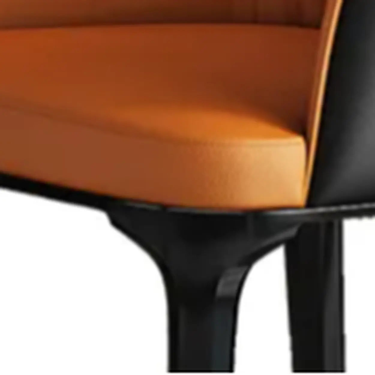 Orange Upholstered Solid Back Arm Dining Chair — Black/ Orange