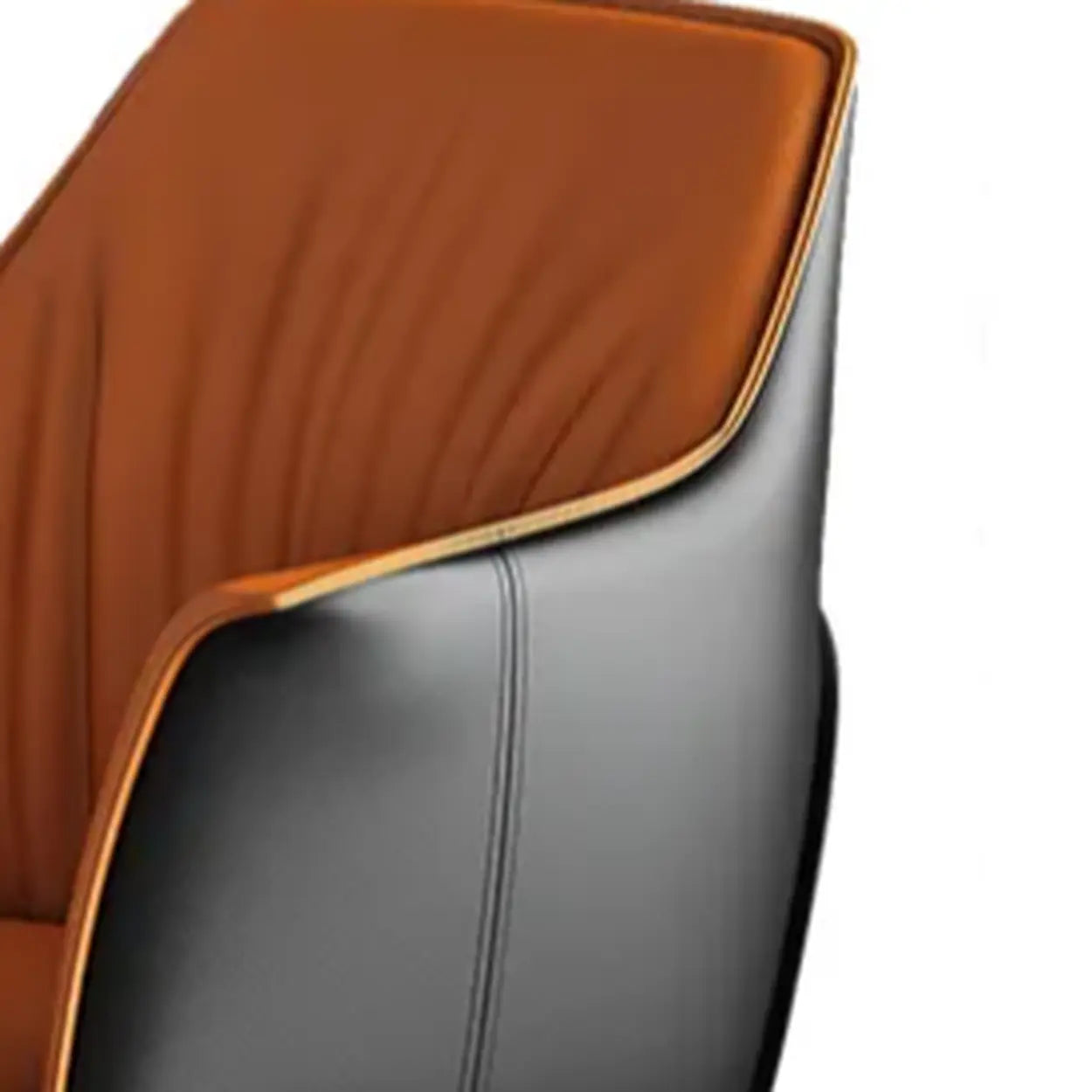 Orange Upholstered Solid Back Arm Dining Chair — Orange/ White