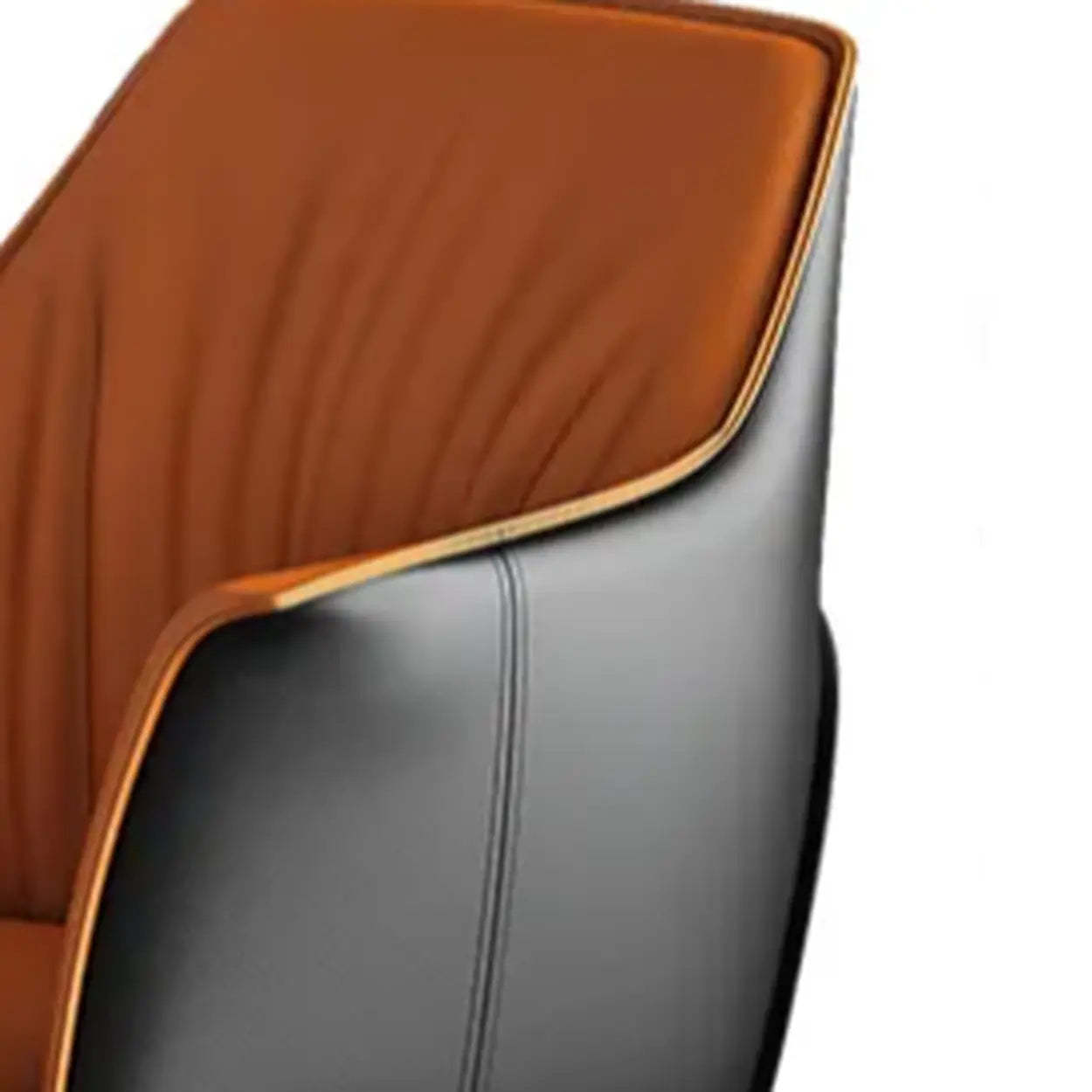 Orange Upholstered Solid Back Arm Dining Chair — Orange/ White