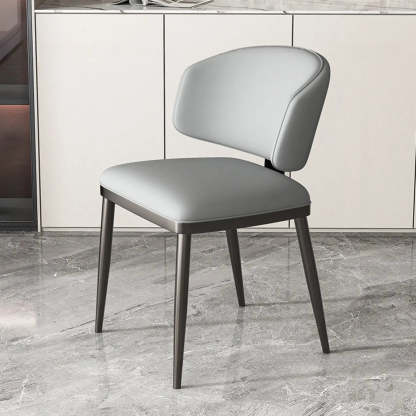 Padded Armless Low Back Dining Chair — Dark Gray / Dark Gray