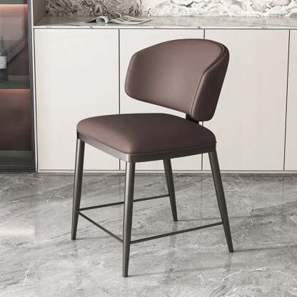 Padded Armless Low Back Dining Chair — Light Gray / Dark Gray
