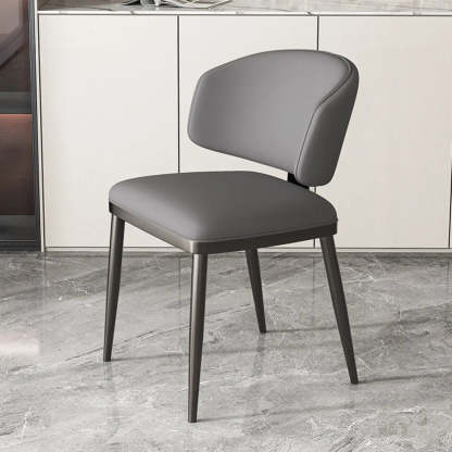 Padded Armless Low Back Dining Chair — Black / Black