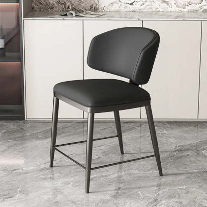 Padded Armless Low Back Dining Chair — Coffee / Black