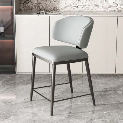 Padded Armless Low Back Dining Chair — Khaki / Black