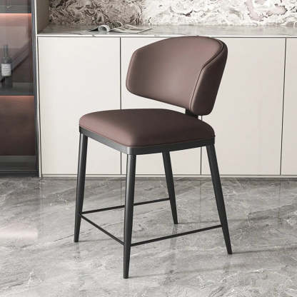 Padded Armless Low Back Dining Chair — Dark Gray / Dark Gray