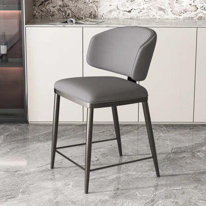 Padded Armless Low Back Dining Chair — Black / Black
