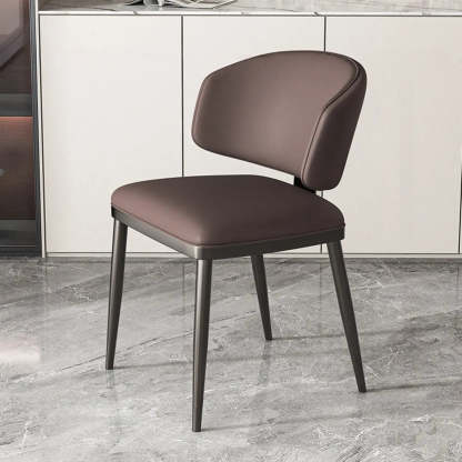 Padded Armless Low Back Dining Chair — Black / Dark Gray