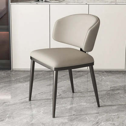 Padded Armless Low Back Dining Chair — Black / Dark Gray