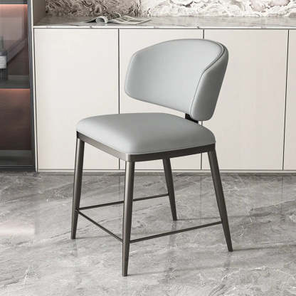 Padded Armless Low Back Dining Chair — Beige / Black