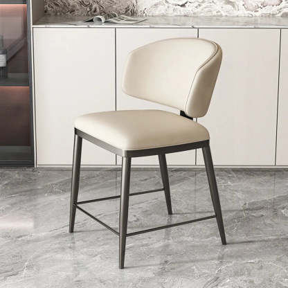 Padded Armless Low Back Dining Chair — Coffee / Black