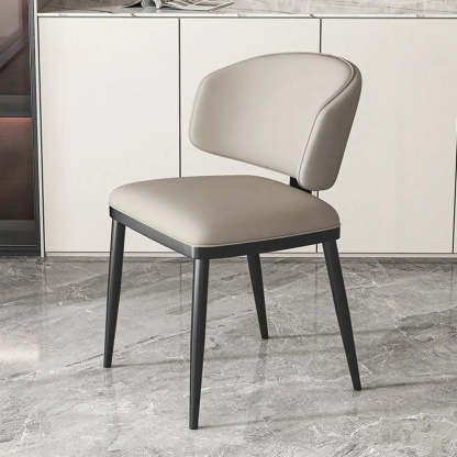 Padded Armless Low Back Dining Chair — Coffee / Dark Gray