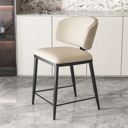 Padded Armless Low Back Dining Chair — Orange / Dark Gray