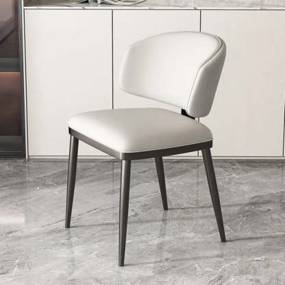 Padded Armless Low Back Dining Chair — Dark Gray / Dark Gray