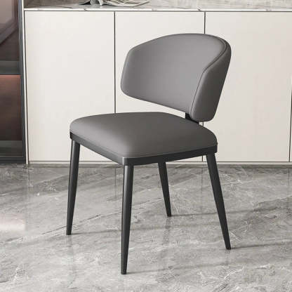 Padded Armless Low Back Dining Chair — Light Gray / Dark Gray