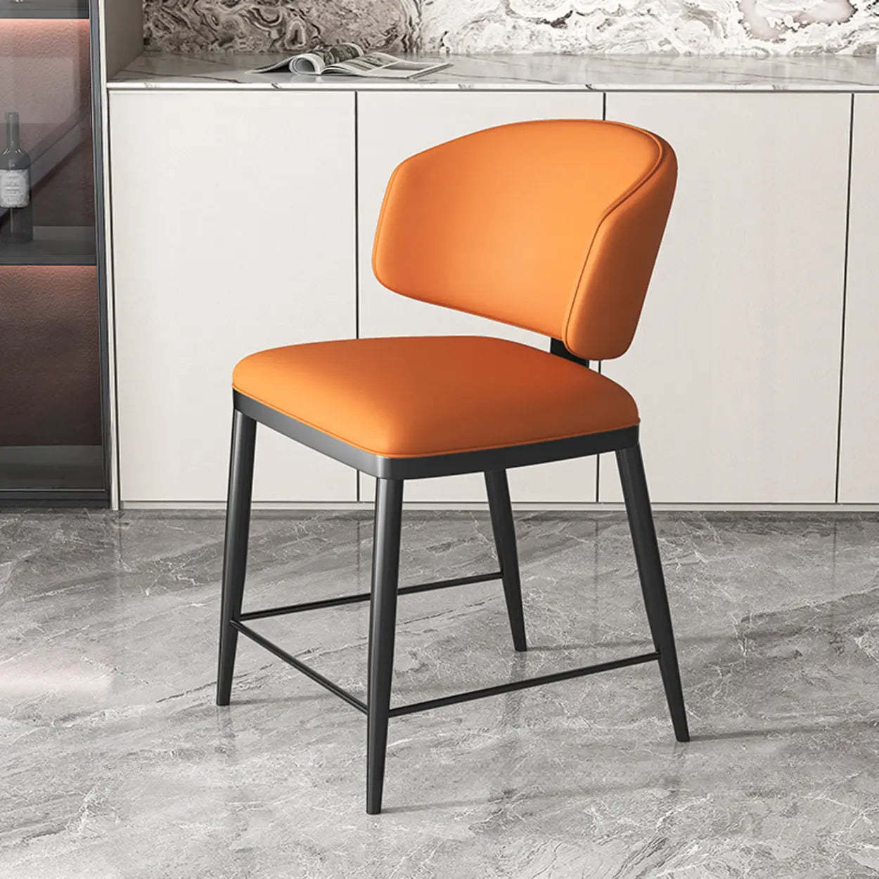 Padded Armless Low Back Dining Chair