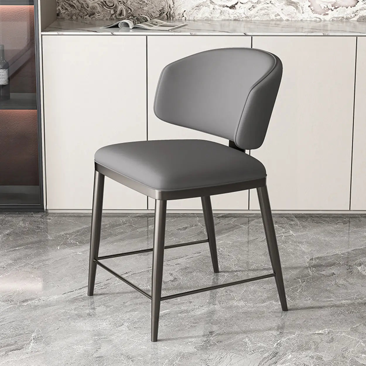 Padded Armless Low Back Dining Chair