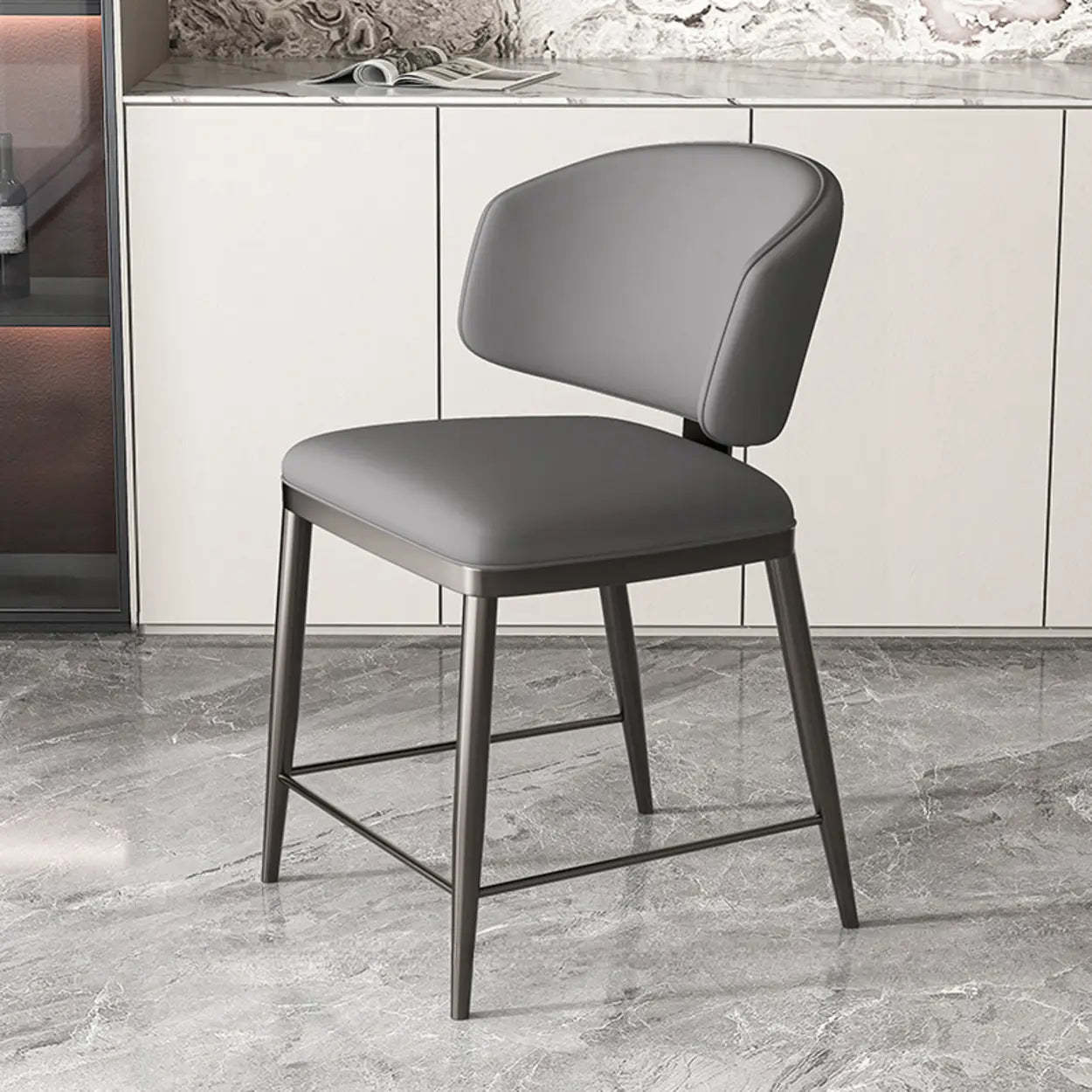Padded Armless Low Back Dining Chair