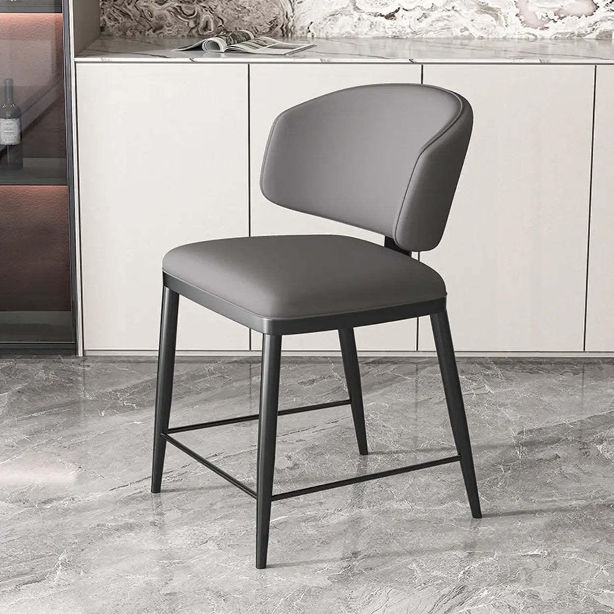Padded Armless Low Back Dining Chair