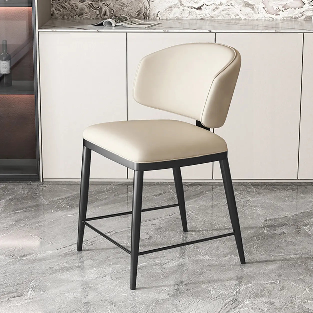 Padded Armless Low Back Dining Chair
