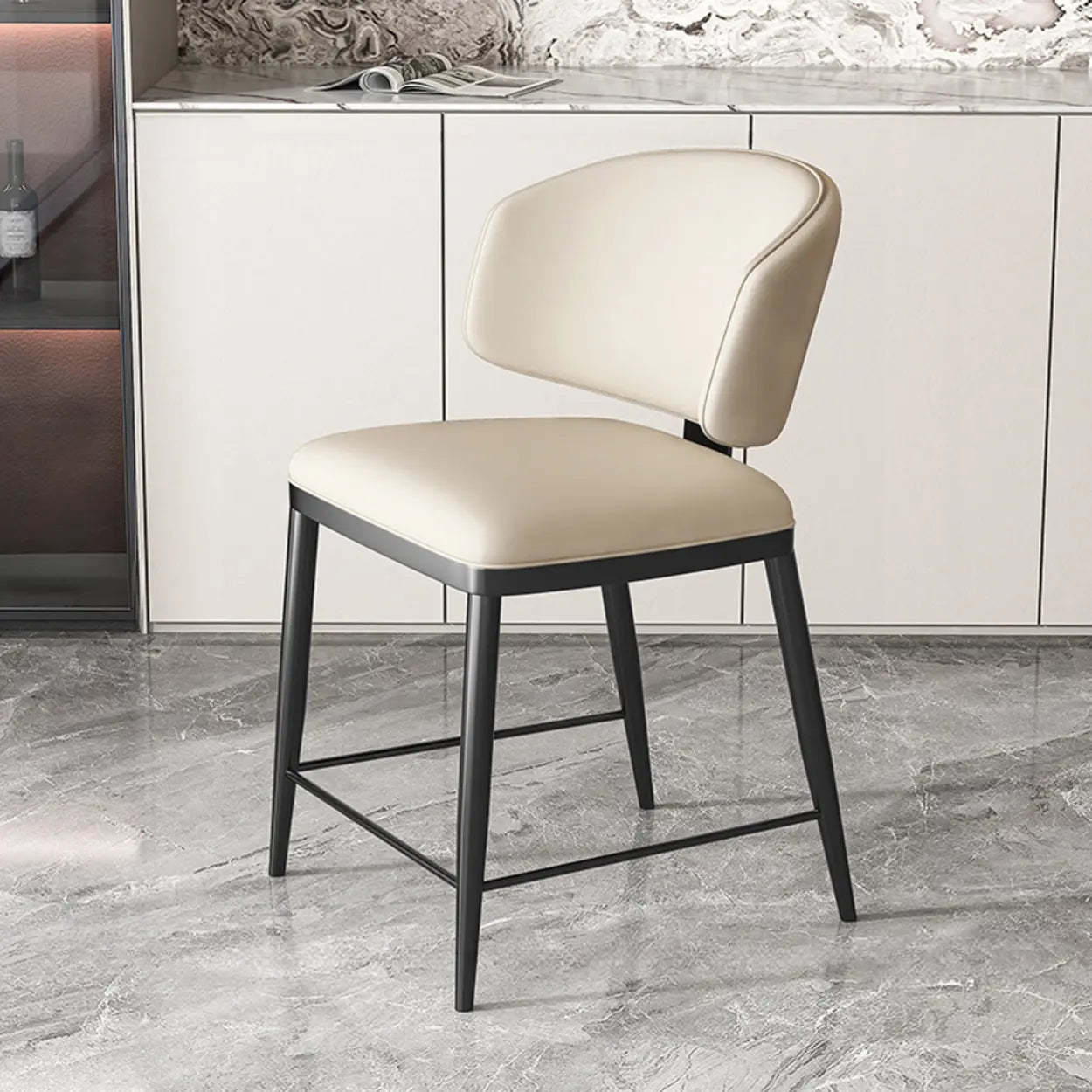 Padded Armless Low Back Dining Chair