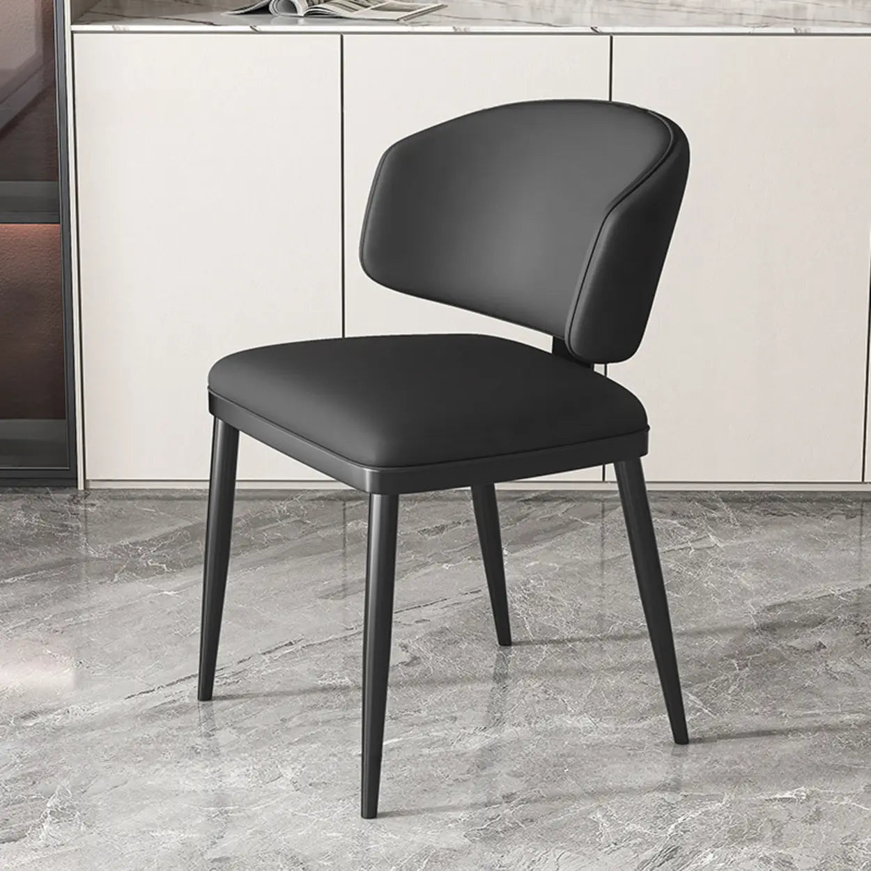 Padded Armless Low Back Dining Chair