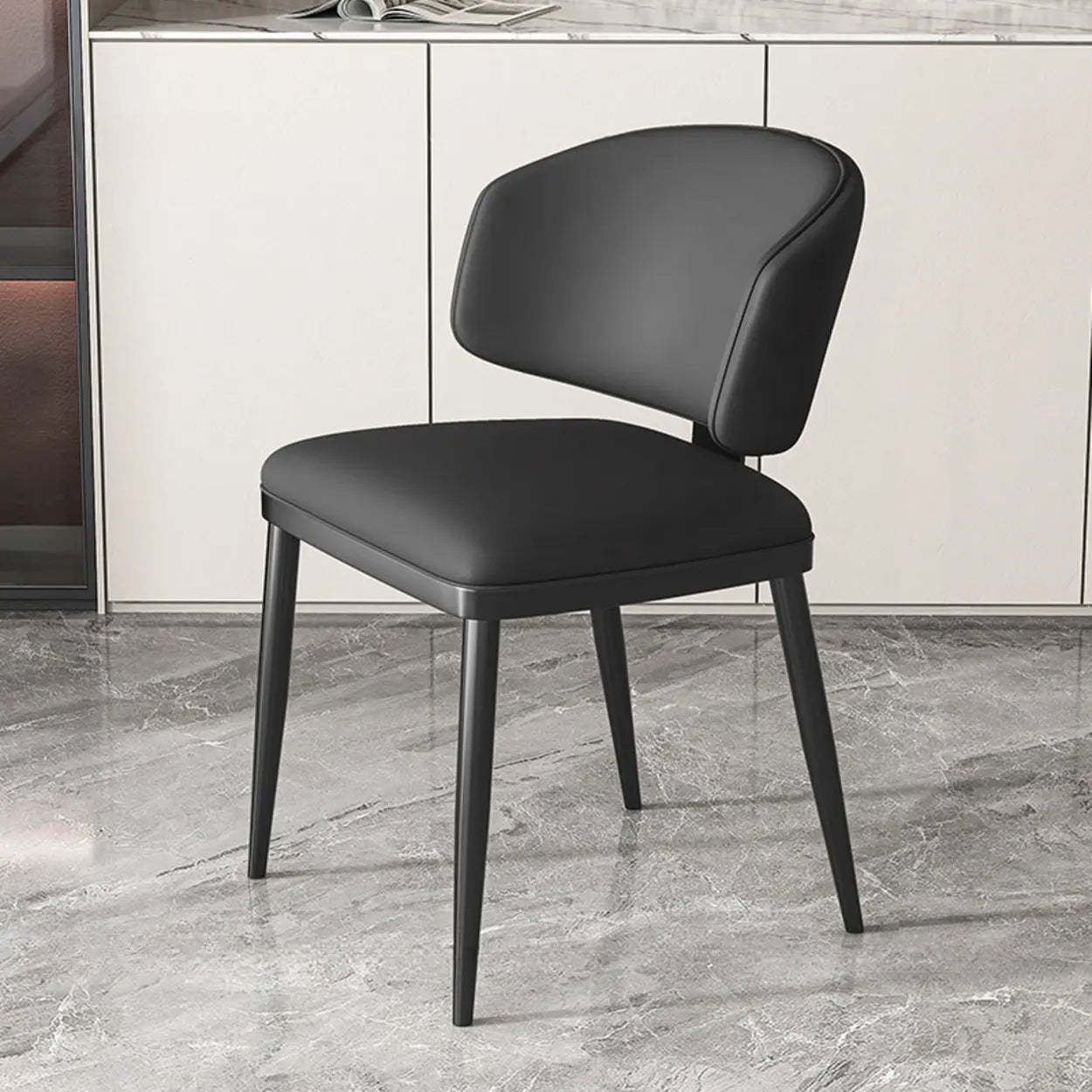 Padded Armless Low Back Dining Chair