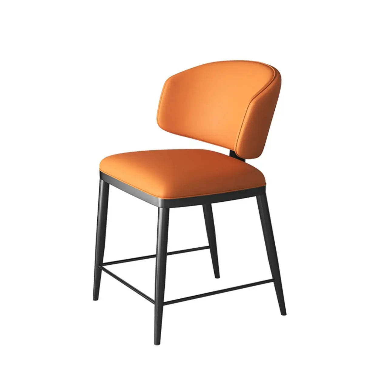 Padded Armless Low Back Dining Chair — Coffee / Black