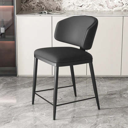 Padded Armless Low Back Dining Chair — Khaki / Black