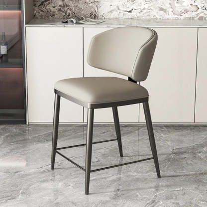 Padded Armless Low Back Dining Chair — Orange / Black