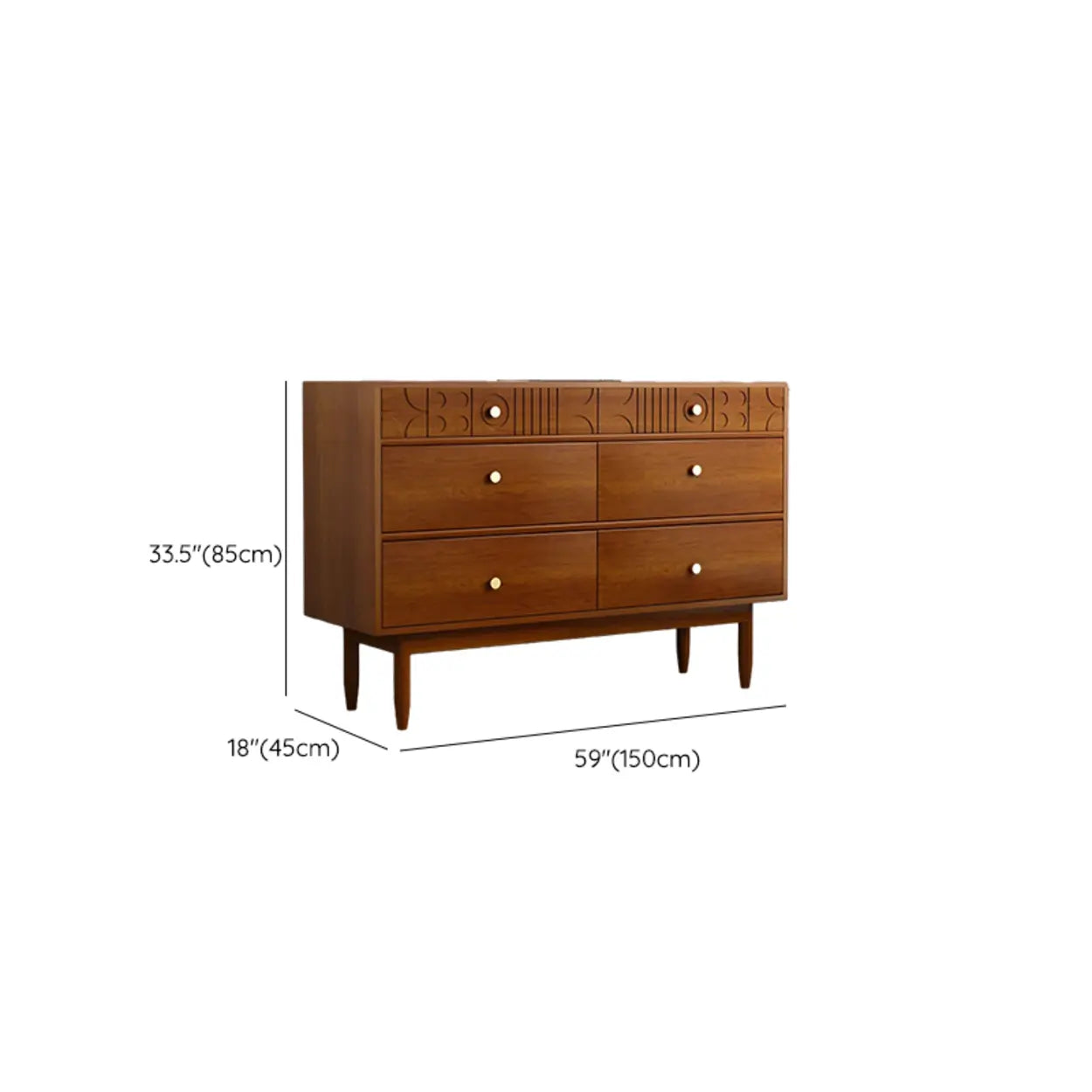 Modish Cherry Wood Rectangular Drawer Chest