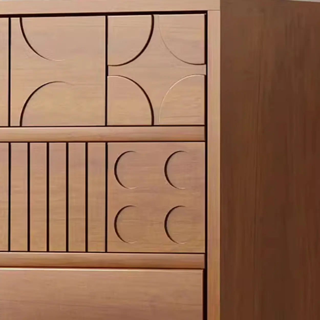Modish Cherry Wood Rectangular Drawer Chest