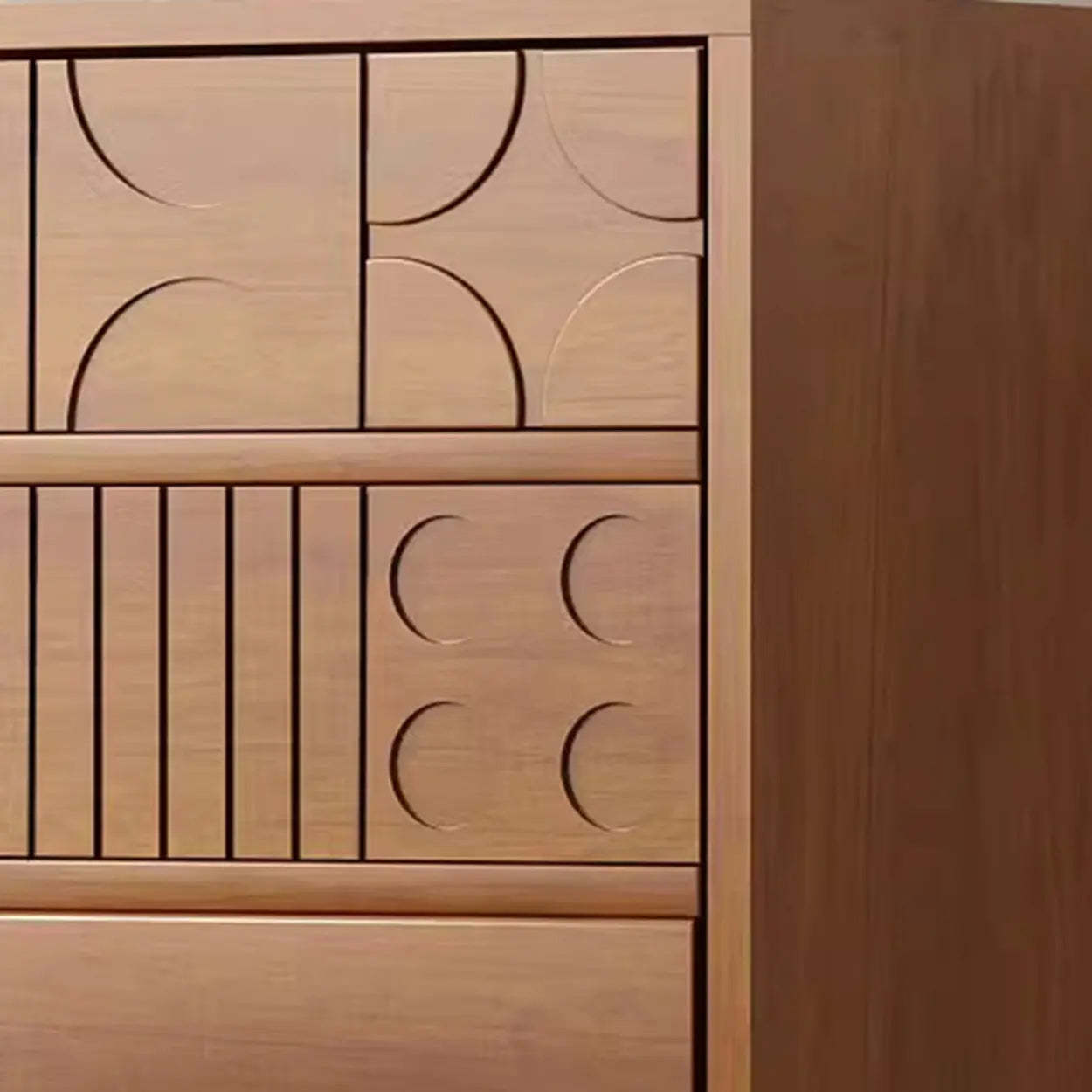 Modish Cherry Wood Rectangular Drawer Chest