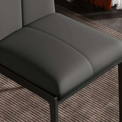 Padded Leather Solid Back Dining Chair