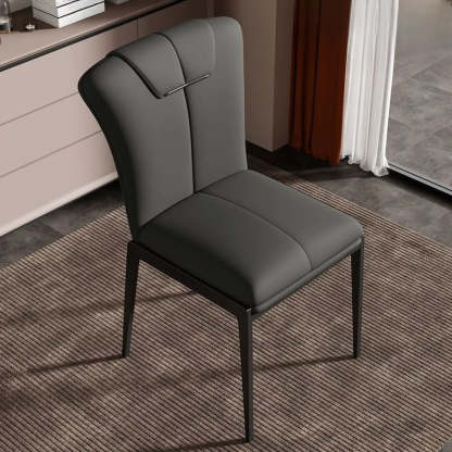 Padded Leather Solid Back Dining Chair
