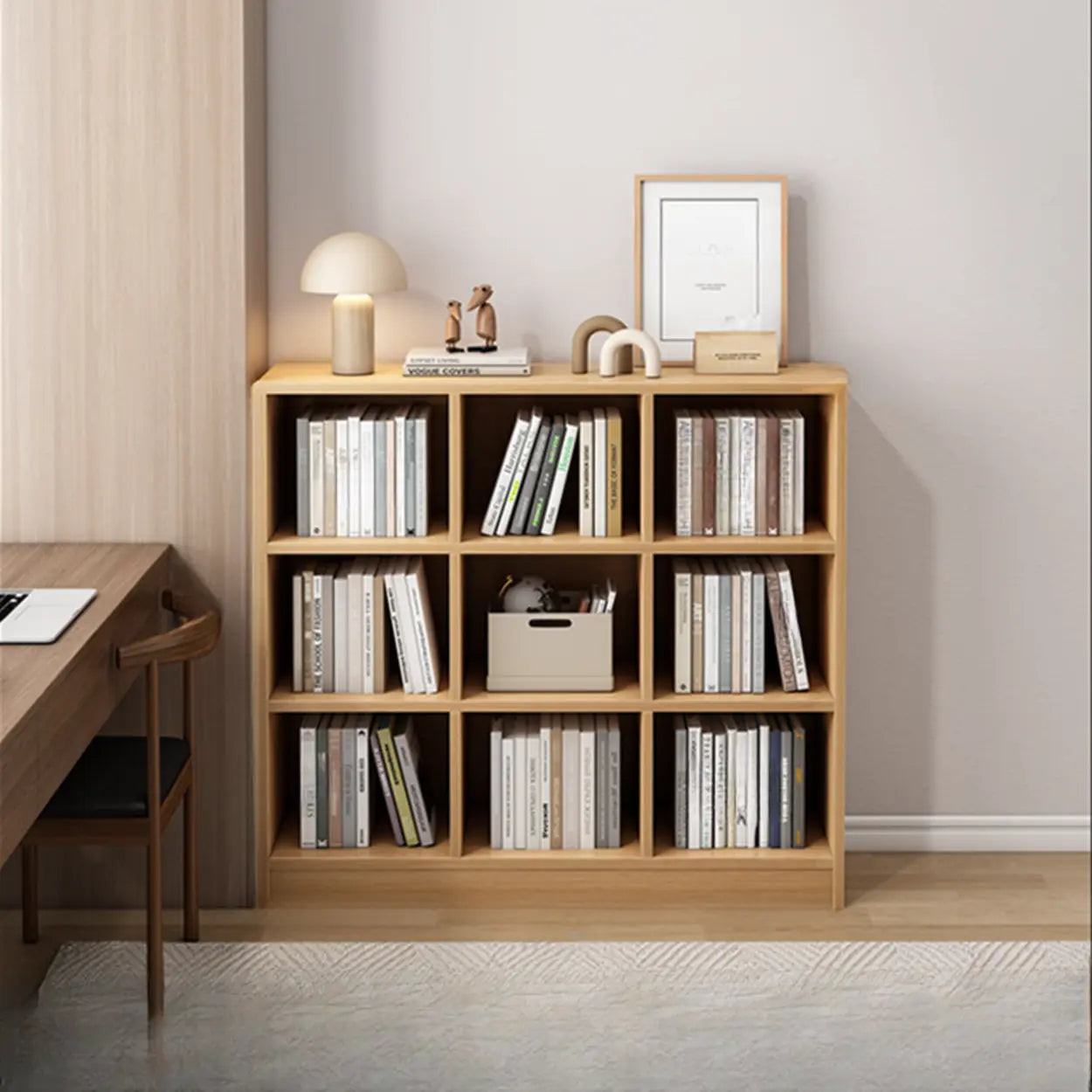 Closed Wood Cube Organizer Bookcase