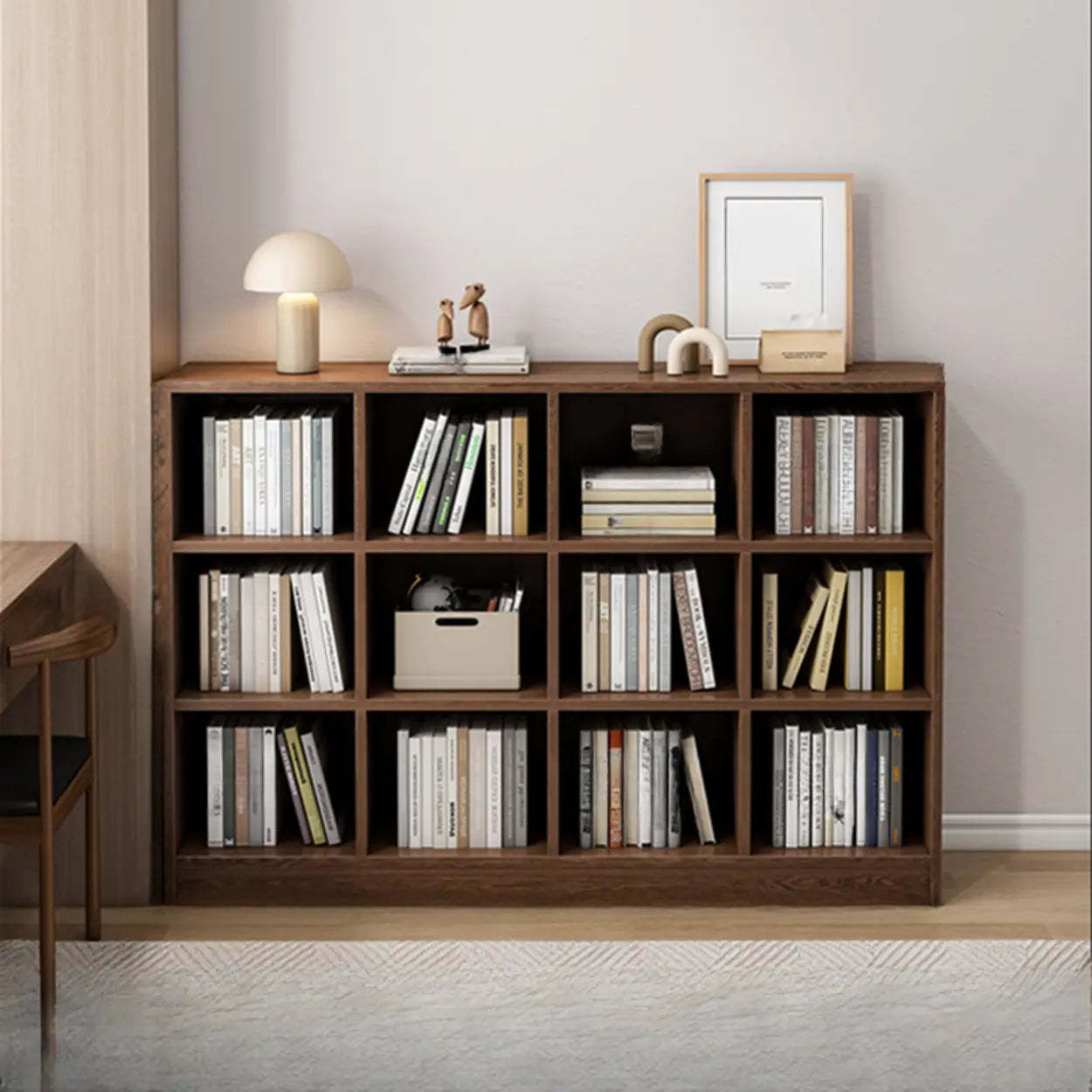 Closed Wood Cube Organizer Bookcase
