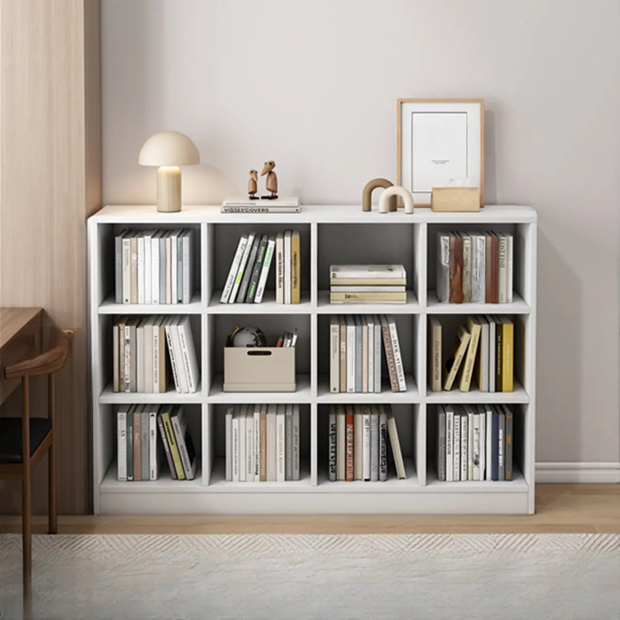 Closed Wood Cube Organizer Bookcase