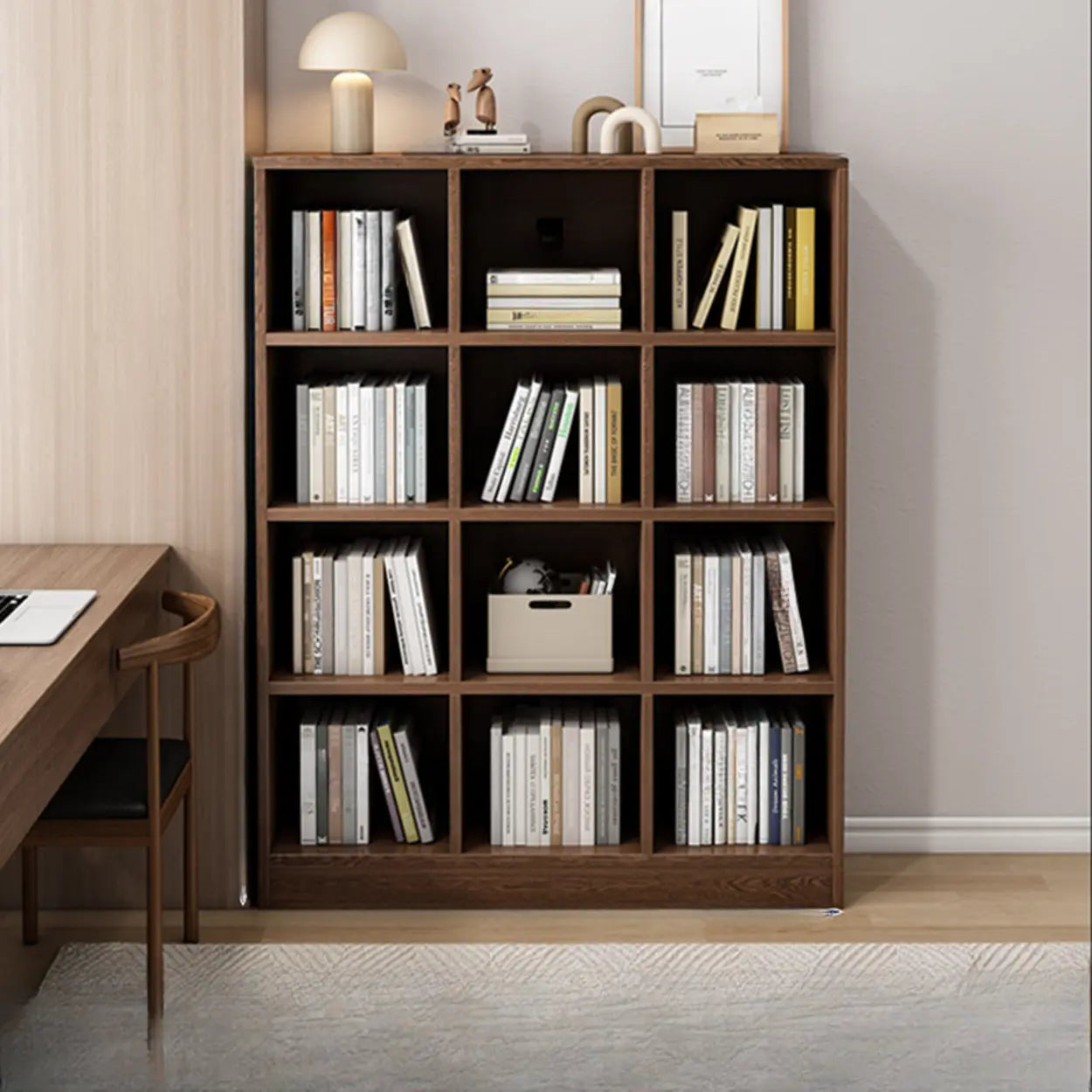Closed Wood Cube Organizer Bookcase