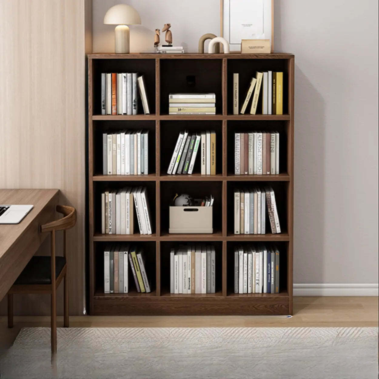 Closed Wood Cube Organizer Bookcase