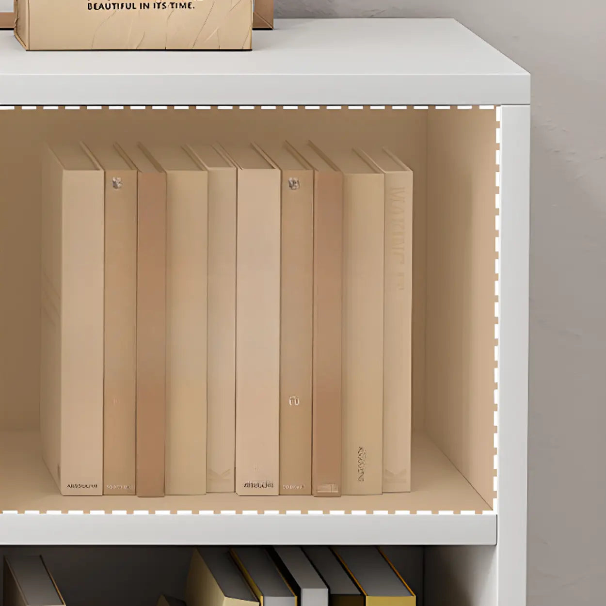 Closed Wood Cube Organizer Bookcase — White