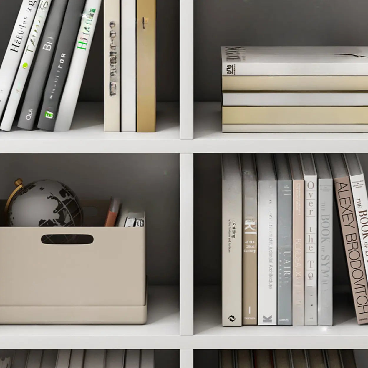 Closed Wood Cube Organizer Bookcase — White